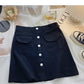 New Korean single breasted high waist skirt  5650