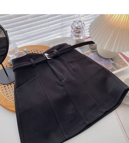 Woolen skirt women's design, versatile casual high waist A-line skirt  5467
