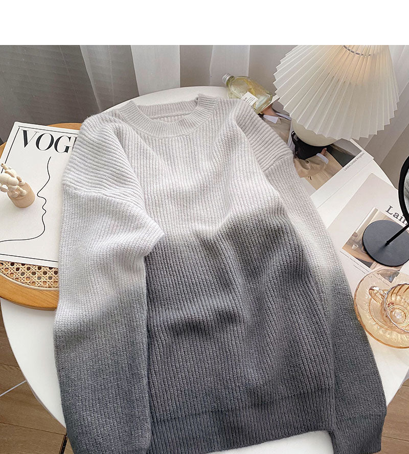 Nischendesign, personalisierter, gestrickter, langärmliger Pullover mit losem Oberteil 6035