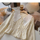 Gentle and thin short slim doll collar top  6375