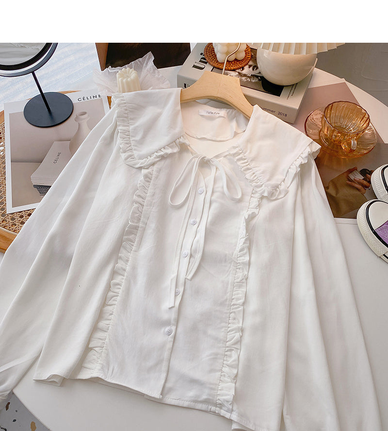 Korean design sense age reducing versatile student top  6365