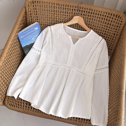 Pull col V ample à manches longues pour bébé, haut pour femme 6234