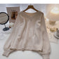 Lazy port style casual loose Pullover Top  5919