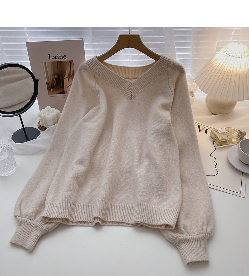 Lazy port style casual loose Pullover Top  5919