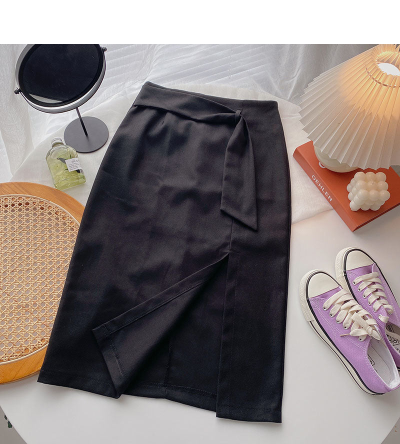 Split retro style thin skirt one step skirt  5705
