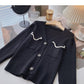 Slim slim lazy V-neck single breasted top  6200