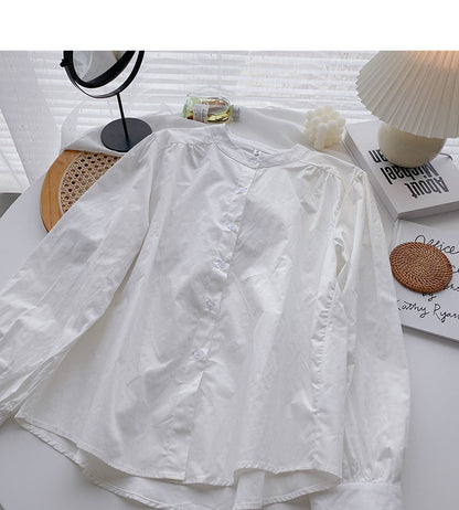 Simple and versatile casual long sleeve loose top  6270