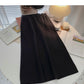 Casual retro solid high waist versatile Knit Skirt  5774