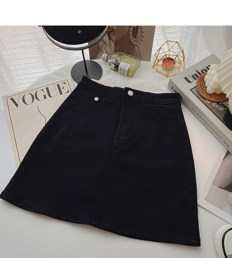 Retro casual denim high waist slim skirt fashion  5401