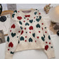 Haut ample à manches longues avec motif rétro en jacquard Love 6159