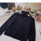Imitation mink cashmere solid color sweater, niche design, hollow neck coat  6136