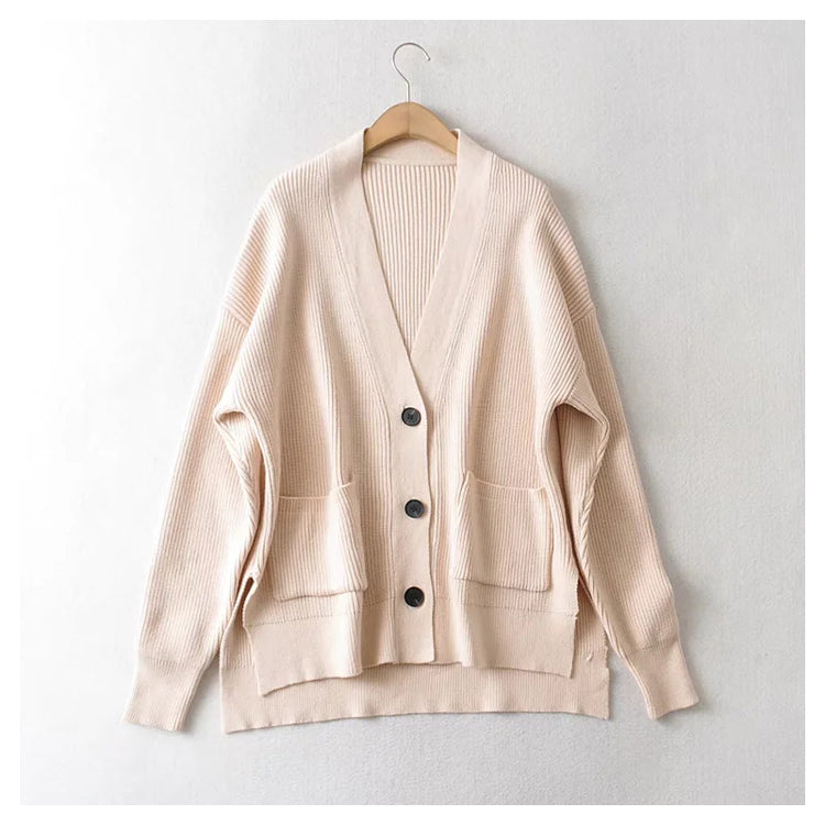 Lazy Sweater Strickjacke mit lockeren Taschen 7440