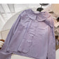 Wavy edge design shows thin baby collar top  6294