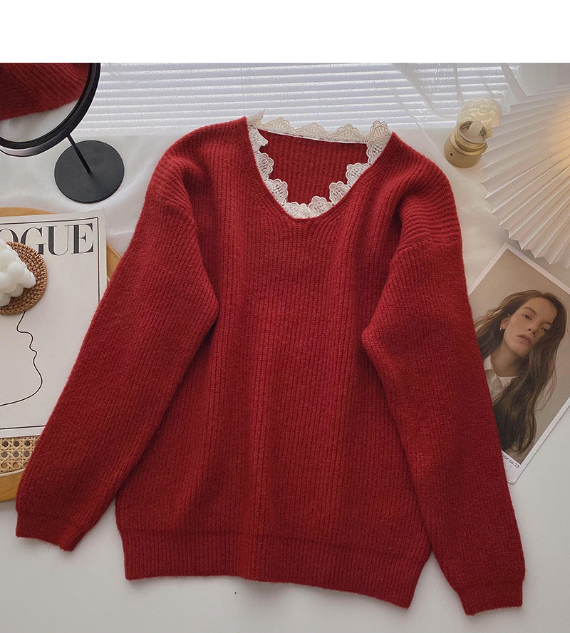 Korean sweet design loose long sleeve top  5961