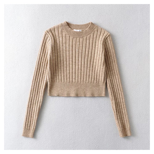 Vintage-Pullover mit weichen Waxy-Streifen und Top innen 7177