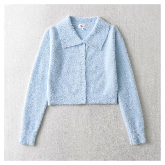 Vintage Strickjacke mit hoher Taille und Nabeloberteil 7168
