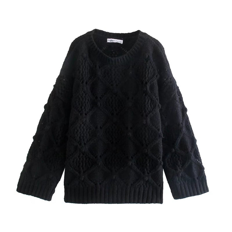 Pull ample en tricot creux à huit brins pour l'automne 7511