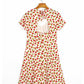 Robe de niche rétro à col carré et imprimé, dos ouvert, jupe à lacets en désordre, 7028