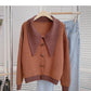 Baby collar Vintage ox horn button cardigan sweater  6203