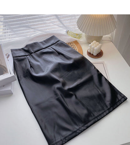 Korean fashion temperament split hip A-line skirt  5699