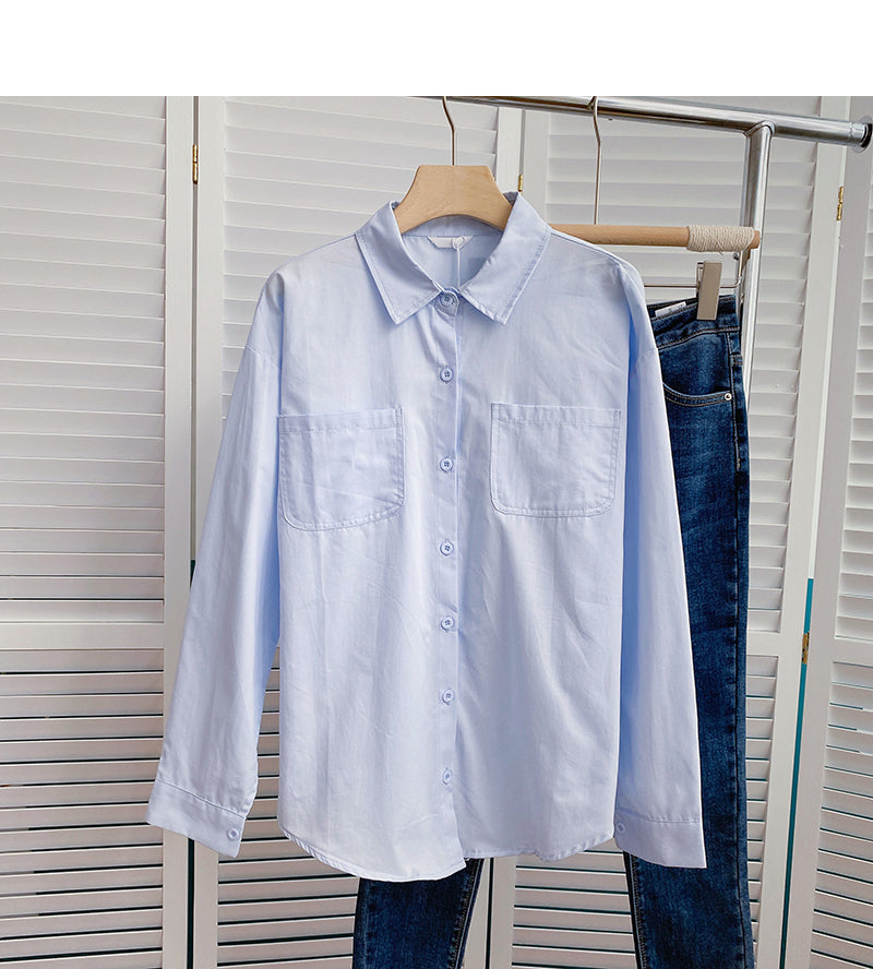 Solid shirt versatile casual design  6394