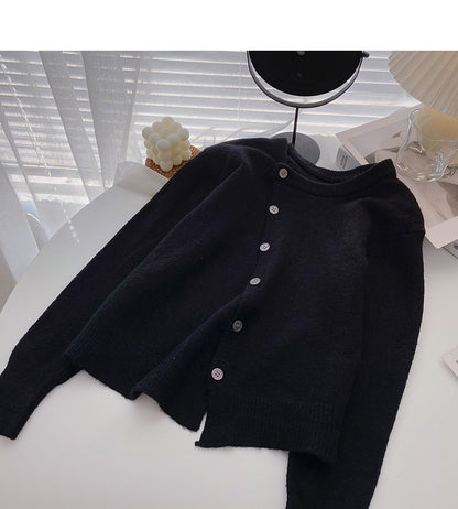 Single breasted irregular design fashion lazy loose top  5899