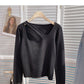 Hohler Pullover mit Rundhalsausschnitt in kleinem Design 6629