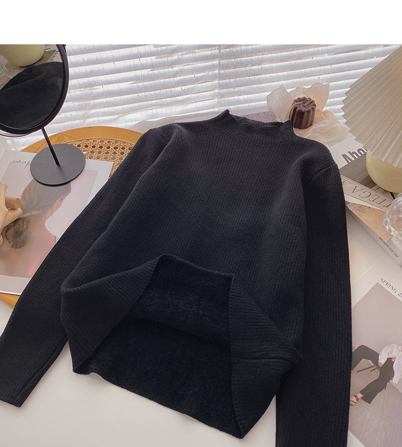 Vielseitiger, einfacher Pullover mit langen Ärmeln und Saum 6623