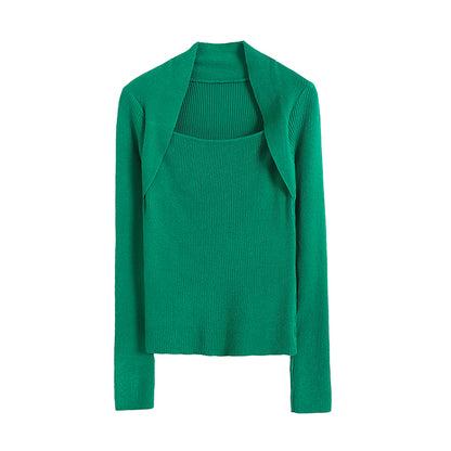 Sweet cool Spice Girl retro square collar chic sweater  7203