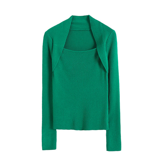 Pull chic à col carré rétro Spice Girl 7203