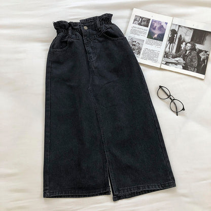 Denim skirt design, split Hip Wrap Skirt, fashion belt  5675