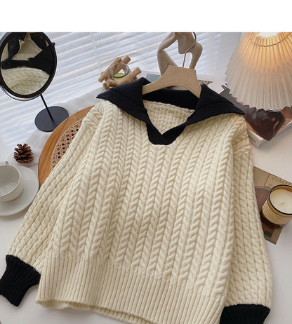 Loose and lazy wind twist sweater  6021