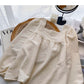 Design sense Vintage Lace Edge square neck thin shirt  6274