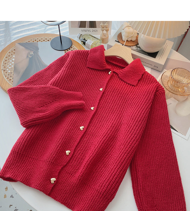Single breasted Polo Vintage sweater cardigan  6178