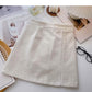 Woolen skirt sweet solid color high waist thin A-line skirt  5438