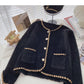 Pearl button small fragrance sweater coat  5994
