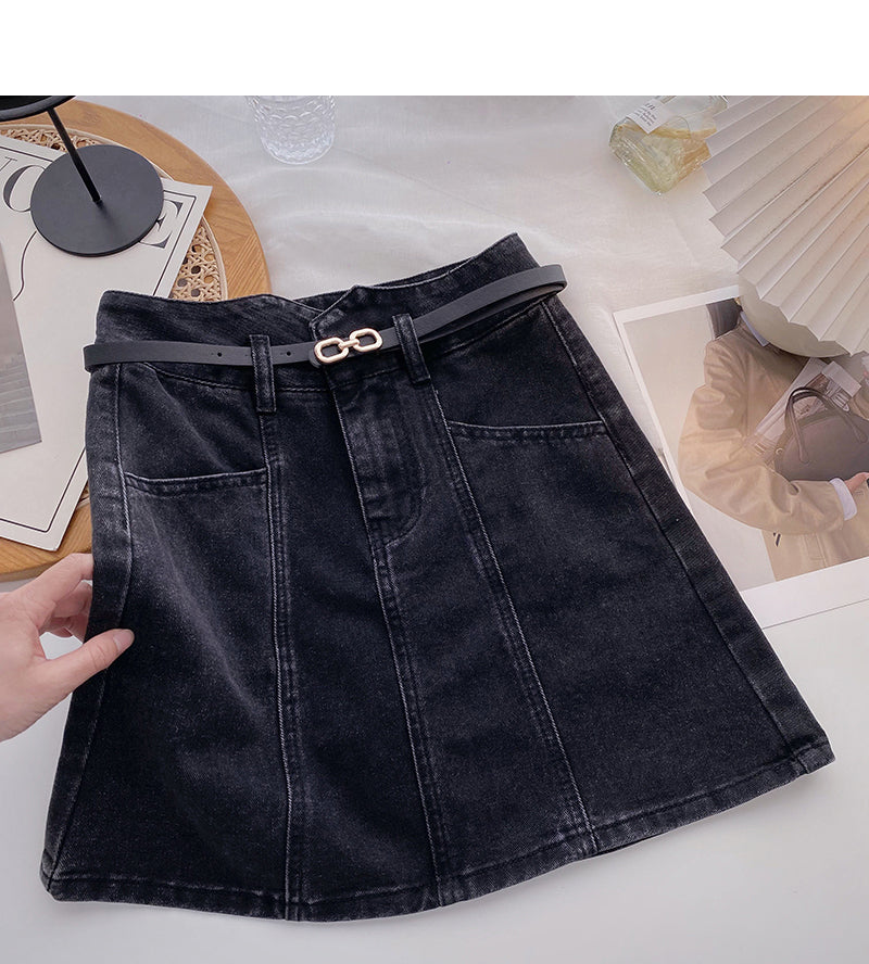 Slim design personalized pocket high waist skirt  5605