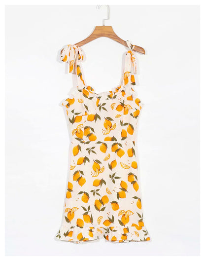 Jupe à bretelles à lacets avec nœud papillon Robe de plage pour femme 7055
