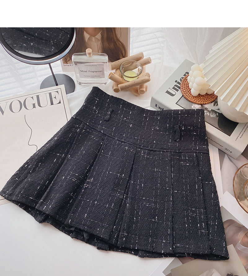 Retro small fragrance plaid skirt fashion  5394