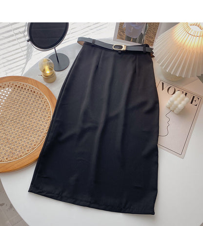 Split design, high waist, thin temperament, A-shaped skirt  5696