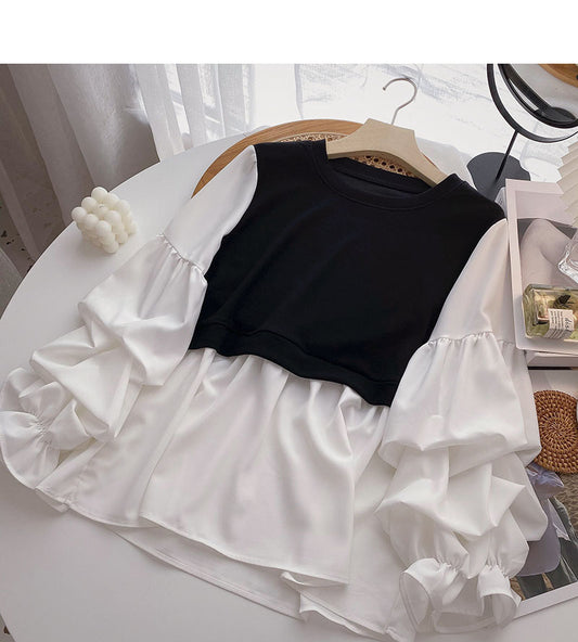 Nouvelle chemise coréenne plissée à manches longues slim 6277