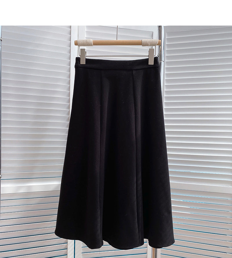 Temperament solid color versatile high waist skirt  5831