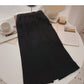Retro and versatile back split high waist A-shaped thread skirt  5765