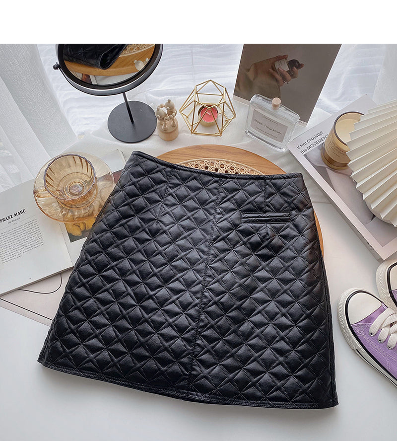 New Korean retro fashion slim A-line skirt  5556