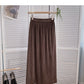 Hong Kong style solid color slim high waist A-shaped medium length skirt  5791