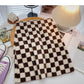 Vintage chessboard Plaid wrap hip high waist A-line skirt  5514