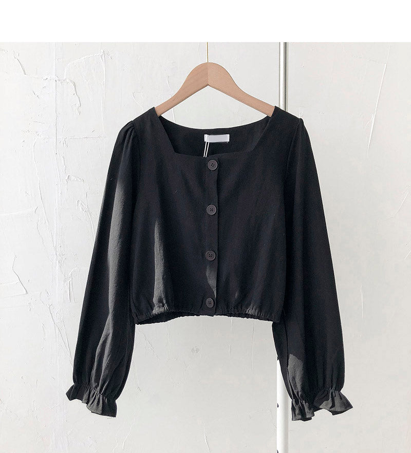 Design sense niche shirt versatile blouse  6256