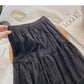 Slim and fairy, versatile, elastic waist, medium and long skirt  5797
