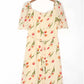 Robe polyvalente à col carré et taille fine à imprimé floral français, longueur genou, 7138