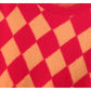 Fashion aging diamond check color blocking knitted short sweater  7521